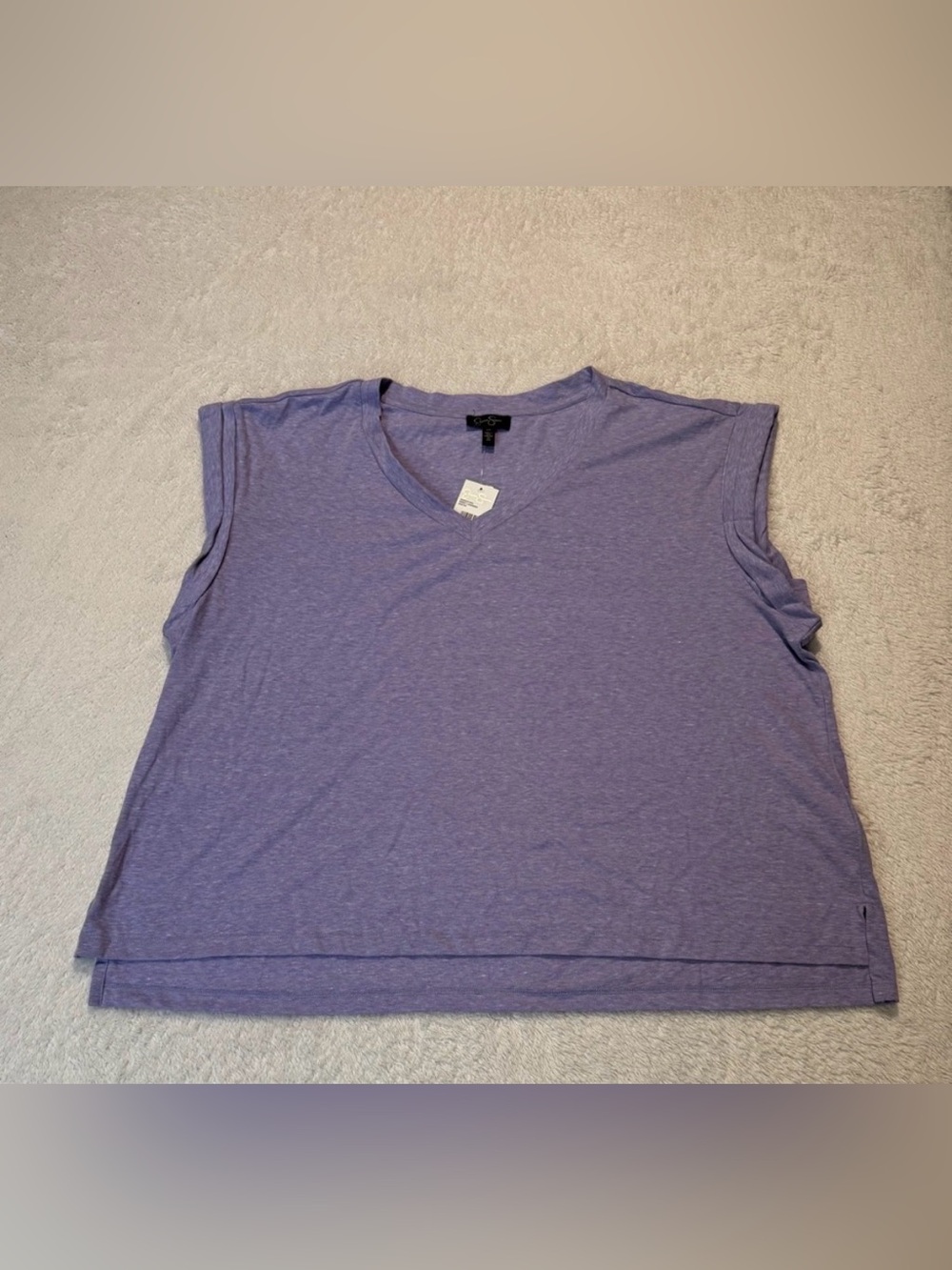 Jessica Simpson Women's V-Neck Soft Jersey Knit Top Size 2X Sweet Lavender New